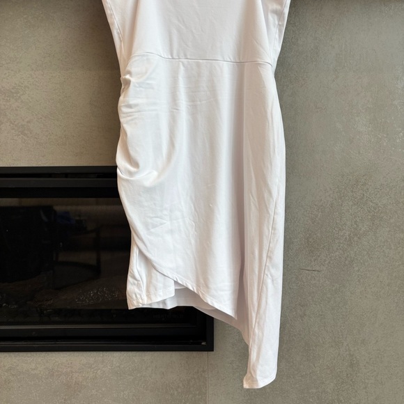 Susana Monaco Pleat Front Asymmetrical Hem Stretchy BodyCon Dress, Size L - Picture 11 of 12